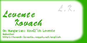 levente kovach business card